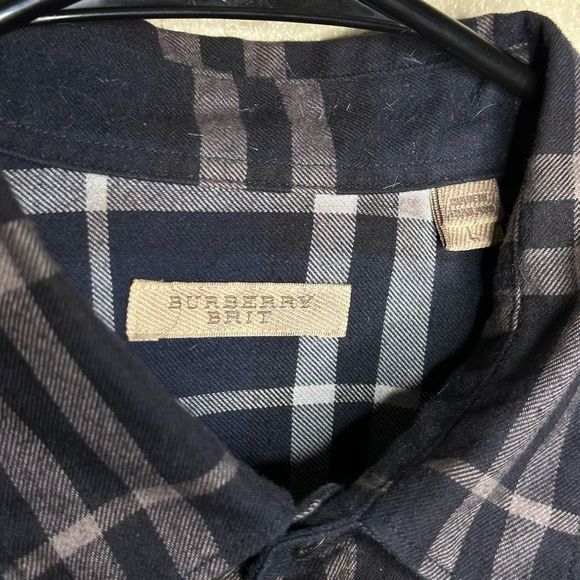Burberry Brit Plaid Button Down Long Sleeve Shirt Large - Picture 4 of 4